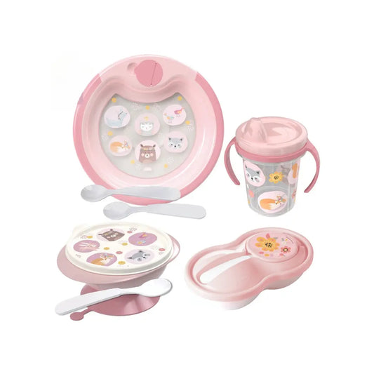 Kit Infantil Térmico, Prato, Tigela, Pote Papinha, Copo Trio Bichinhos